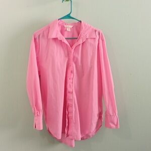H&M cotton button blouse, pink, small